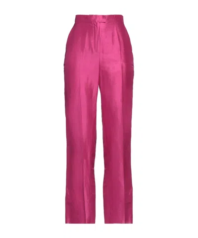 Max Mara Silk Nine-cent Pants In Red