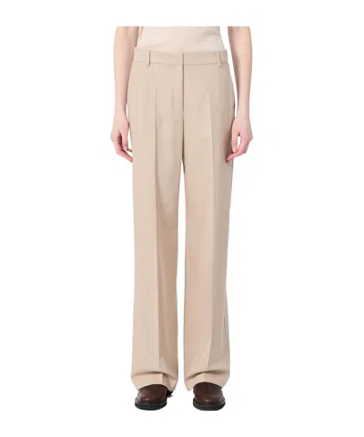 Max Mara Casual Trousers With Belt Loops In Nude