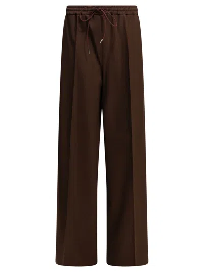 Max Mara Slalom Wool-twill Wide-leg Pants In Brown
