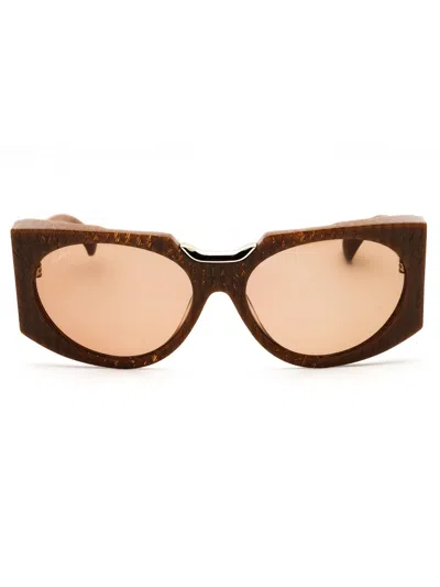 Max Mara Cat-eye Fashion Sunglasses For Women In Brown