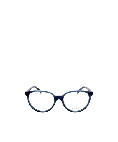 Max Mara Cat-eye Frame Glasses In Blue / Striped