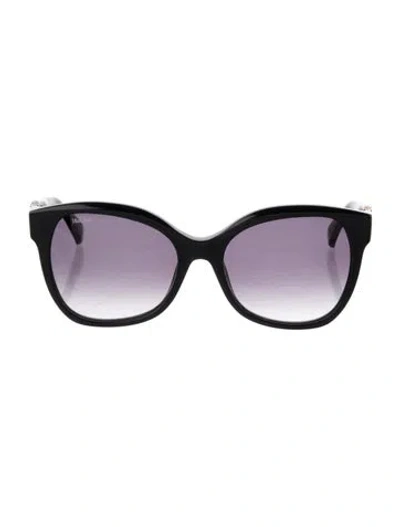 Pre-owned Max Mara Cat-eye Gradient Sunglasses In Black
