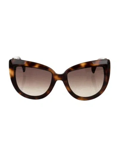 Pre-owned Max Mara Cat-eye Gradient Sunglasses In Brown