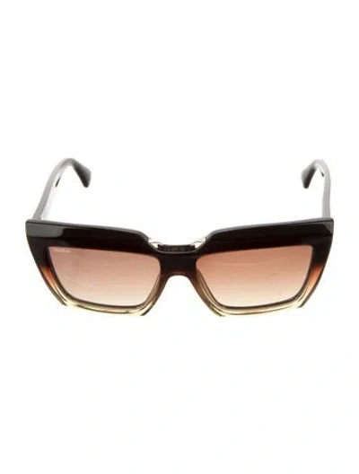 Pre-owned Max Mara Cat-eye Gradient Sunglasses In Brown