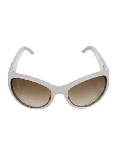 Pre-owned Max Mara Cat-eye Gradient Sunglasses In White