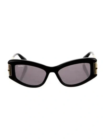Pre-owned Max Mara Cat-eye Tinted Sunglasses In Black