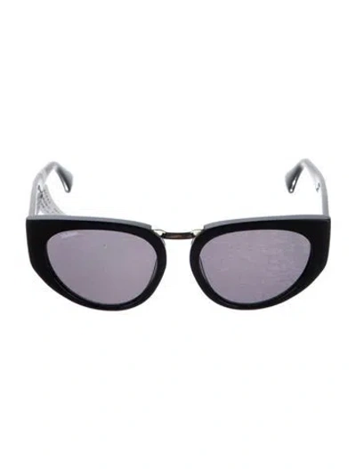 Pre-owned Max Mara Cat-eye Tinted Sunglasses In Black