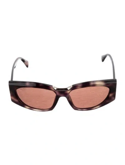 Pre-owned Max Mara Cat-eye Tinted Sunglasses In Brown