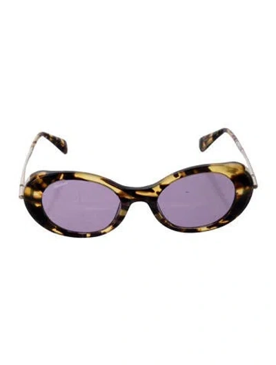Pre-owned Max Mara Cat-eye Tinted Sunglasses In Brown