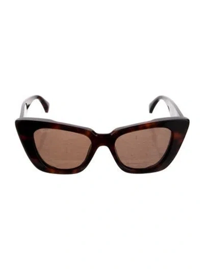 Pre-owned Max Mara Cat-eye Tinted Sunglasses In Brown