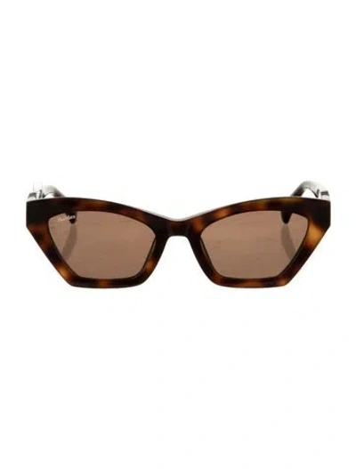Pre-owned Max Mara Cat-eye Tinted Sunglasses In Brown