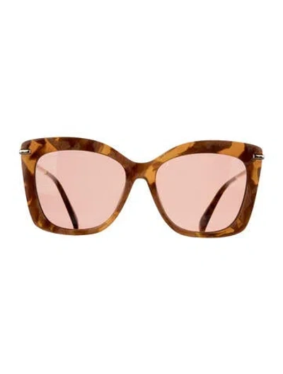 Pre-owned Max Mara Cat-eye Tinted Sunglasses In Brown