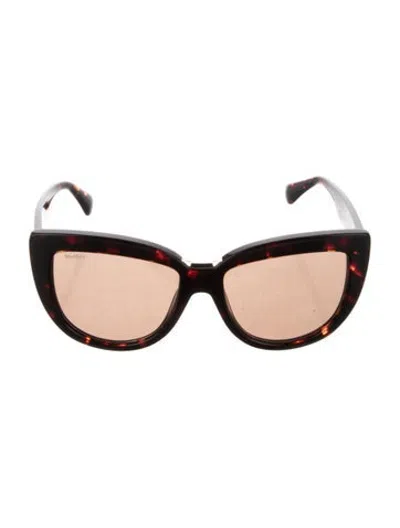 Pre-owned Max Mara Cat-eye Tinted Sunglasses In Brown