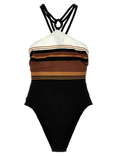 Max Mara Jacquard One-piece Swimsuit In Multicolor