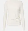 Max Mara Catullo Crepe Jersey Top In Beige