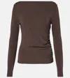 Max Mara Catullo Crepe Jersey Top In Brown