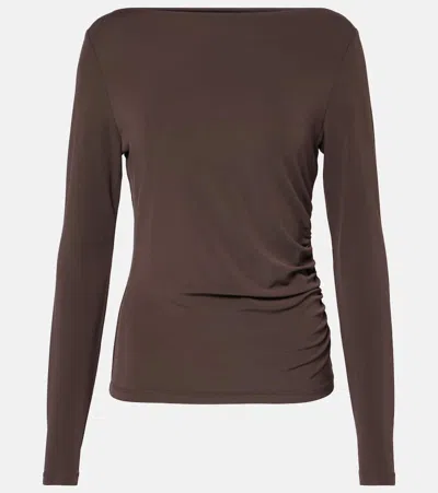 Max Mara Catullo Crepe Jersey Top In Brown