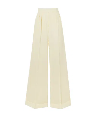Max Mara Catullo Wide-leg Casual Pants In Yellow