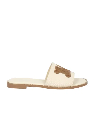 Max Mara Caucaso Logo Slide Sandals In White