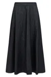 Max Mara Wide-fit Cotton Blend Skirt In Black