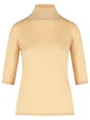 Max Mara Cecina Beige Virgin Wool Turtleneck Sweater In Beige
