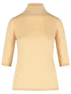 Max Mara Cecina Beige Virgin Wool Turtleneck Sweater In Cream