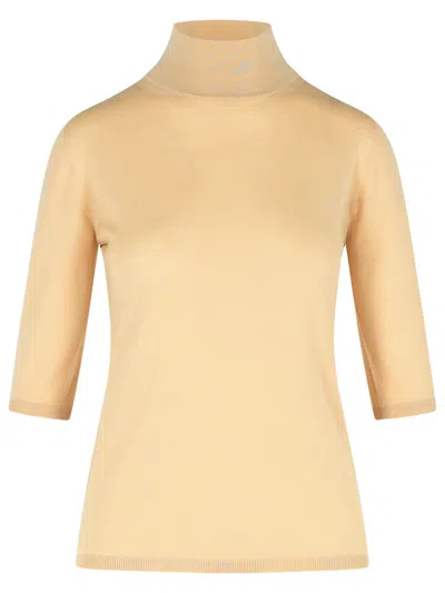 MAX MARA MAX MARA 'CECINA' BEIGE VIRGIN WOOL TURTLENECK SWEATER WOMEN