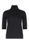 Max Mara Cecina Turtleneck Wool Knit Top In Black