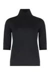 Max Mara Cecina Turtleneck Wool Knit Top In Black