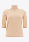 Max Mara Cecina Knitted Wool Top In Beige