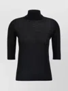 Max Mara Cecina Turtleneck Wool Knit Top In Black