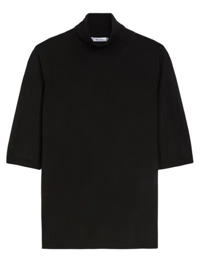 Max Mara Cecina Wool Knit Turtleneck Jumper In Black