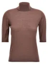 Max Mara Purple Cecina Turtleneck Sweater In Brown