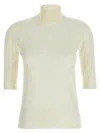 Max Mara Short-sleeved Knitted Pullover In White