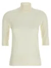 Max Mara Short-sleeved Knitted Pullover In White