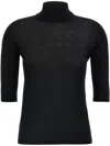 Max Mara Cecina Turtleneck Wool Knit Top In Black