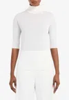 Max Mara Cecina Wool High-neck Top In White