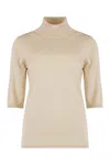 Max Mara Cecina Virgin Wool Turtleneck Sweater In Neutral