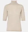 Max Mara Cecina Virgin Wool Turtleneck Sweater In Beige
