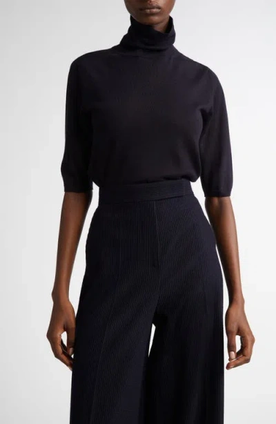 Max Mara Cecina Virgin Wool Turtleneck Sweater In Black