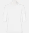 Max Mara Cecina Wool High-neck Top In White