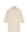 Max Mara Cecina Wool Knit Turtleneck Jumper In Beige