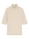 Max Mara Cecina Wool Knit Turtleneck Jumper In Beis