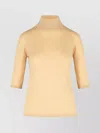 Max Mara Cecina Beige Virgin Wool Turtleneck Sweater