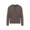 Max Mara Cedro Brown Wool And Cashmere Cardigan In Gray