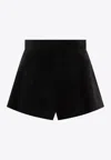 Max Mara Cedro Suede Mini Shorts In Black