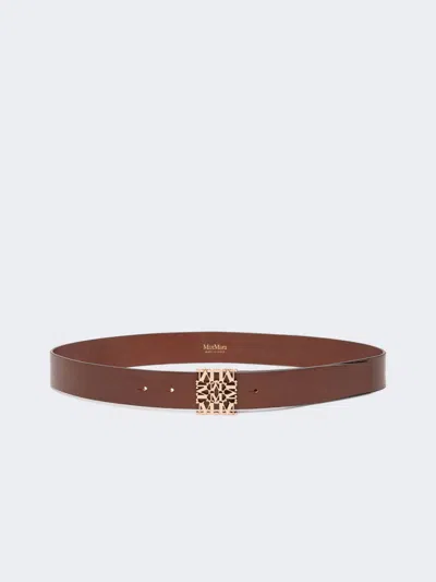 Max Mara Ceinture En Cuir In Ambre Marron