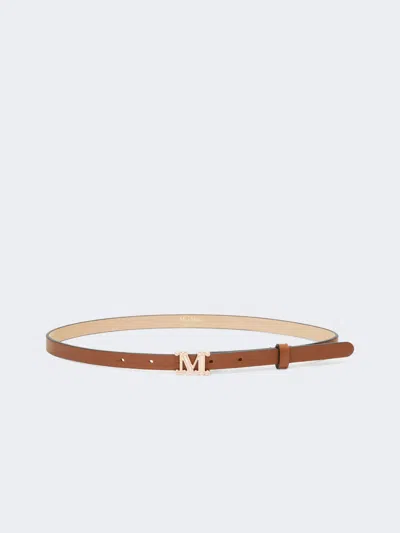 Max Mara Ceinture En Cuir Avec Monogramme In Brown