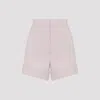 Max Mara Tailored Wool Mohair Silk Blend Shorts In Neutral