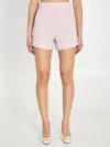 Max Mara Tailored Wool Mohair Silk Blend Shorts In Pink